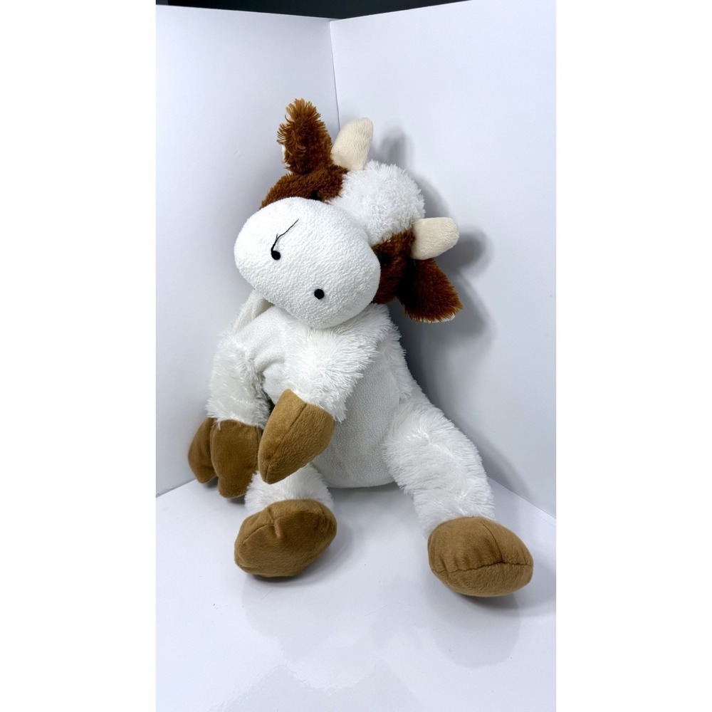 Kellytoy Brown White Cow Plush Stuffed Animal Long Floppy Big Muzzle 21" Vintage